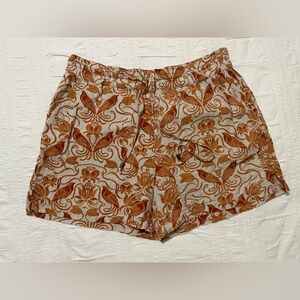 Anthropologie Tan and Brown Patterned Cargo Shorts